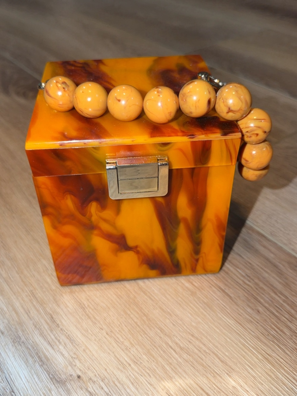 Men's Marbled Amber Beaded Bracelet